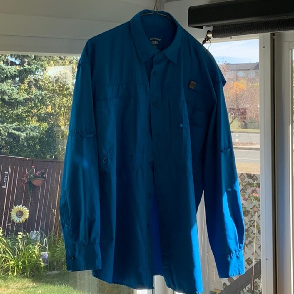 REEL LEGENDS BLUE FISHING SHIRT M